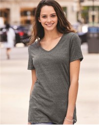 JERZEES 88WVR Women's Snow Heather Jersey V-Neck T-Shirt – 5.2 oz. Women's V-neck T-shirt | S–2XL