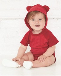 Rabbit Skins 4417 Infant Fine Jersey Raglan Bodysuit with Hood & Ears – 4.5 oz. CRSC Fine Jersey | NB–18M