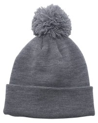 Augusta Sportswear 6816 Pom Beanie – Double-Layer Acrylic Knit Beanie with Pom-Pom Accent and Foldover Cuff | OSFM