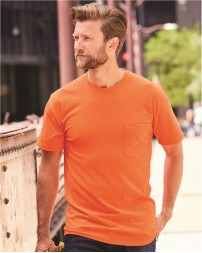 Hanes W110 Workwear Pocket T-Shirt – Unisex 5.3 oz. 65/35 Poly/Cotton Tee with Chest Pocket & UPF 50+ | S–4XL