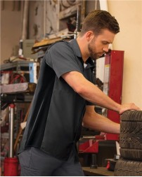 Red Kap SY42 Men's Performance Plus Short Sleeve Shirt with OilBlok – 4.25 oz. Ripstop + Stretch Knit Panels | S–5XL