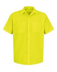 Red Kap SS24T Men's Tall Enhanced Visibility Short Sleeve Work Shirt – 5 oz. 100% Polyester Hi-Vis | LT–2XLT