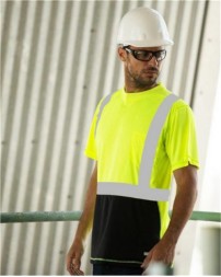 Kishigo 9162 Unisex Black Bottom Class 2 T-Shirt – Unisex Short-Sleeve Hi-Vis T-Shirt | M–5XL | ANSI/ISEA 107-2015/2020 Type R Class 2