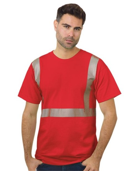 Bayside 3700 Unisex USA-Made Hi-Visibility Comfort Trim T-Shirt – 6.1 oz. 100% Cotton with 3M 2