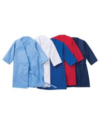 Red Kap WP10 Men's Collarless Butcher Wrap - 80/20 Poly/Cotton, 3/4 Sleeve with Pockets | 37