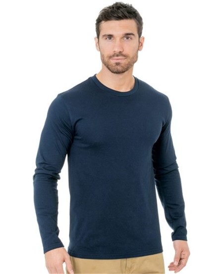 Bayside 9550 Fine Jersey Long Sleeve T-Shirt – Unisex 4.2 oz. Combed Ring-Spun Cotton Long-Sleeve Crew Tee | S–3XL