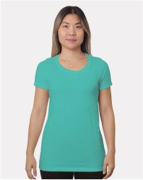 Bayside 9625 Women's Fine Jersey T-Shirt – 4.2 oz. 100% Combed Ring-Spun Cotton Women's Crew-Neck Tee