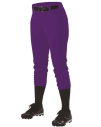 Alleson Athletic 605PBWY Girls' Fastpitch Softball Pants – 12 oz. Double Knit Low Rise Belt-Loop | S–XL