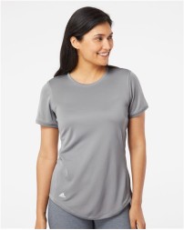 Adidas A377 Women's Sport T-Shirt – 6.1 oz. 100% Recycled Polyester UPF 50+ Curved-Hem Crewneck Tee | XS–3XL