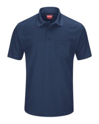 Red Kap SK98 Men's Performance Knit Pocket Polo – 4.5 oz. 100% Polyester Pique Knit, Spade-Style Pocket, Side Vents