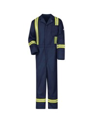 Bulwark CECT Men's Classic Coverall with Reflective Trim – EXCEL FR 9 oz. 100% Cotton with 360° Visibility Striping