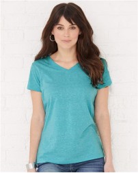 LAT 3591 Women's Harborside Mélange V-Neck Tee – Women's 4.5 oz./yd² Short-Sleeve T-Shirt | XS–3XL