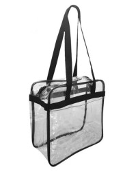 OAD OAD5005 Clear Tote with Zippered Top – 100% PVC Double-Polished Transparent Zippered Tote | 12