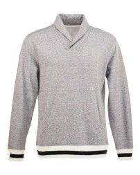 J. America 8704 Men's Peppered Fleece Shawl Collar Sweatshirt – 9.25 oz. Men's Pullover sweatshirt | S–3XL