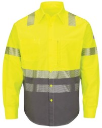 Bulwark SLB4H Men's Hi-Vis Color Block FR Uniform Shirt – Westex Ultrasoft 7 oz. 88/12 | ATPV 8.6 CAT 2 | ANSI Class 3