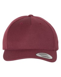 YP Classics 5789M Premium Five-Panel Curved Bill Snapback Cap – 80/20 Acrylic/Wool Curved Visor