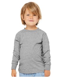 BELLA + CANVAS 3501T Toddler Jersey Long Sleeve Tee – 4.2 oz. Airlume Cotton Long-Sleeve Toddler Tee | 2T–5T