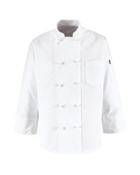 Chef Designs 421 Ten Knot Button Chef Coat - 100% Spun Polyester Double-Breasted Reversible Chef Coat | S-5XL