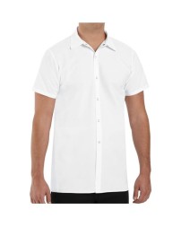 Chef Designs 5050L Poly/Cotton Cook Shirt Longer Length - 65/35 Poly/Cotton Poplin Six-Gripper Cook Shirt in Tall Sizes | LT-3XLT