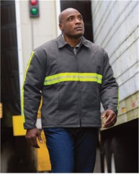 Red Kap JT50ENT Men's Tall Enhanced Visibility Perma-Lined Panel Jacket – Reflective Insulated | Tall Sizes
