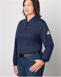 Bulwark SEL3 Women's FR Tagless Henley Shirt – EXCEL FR 7.25 oz. 100% Cotton Interlock | ATPV 9.6 cal/cm² CAT 2