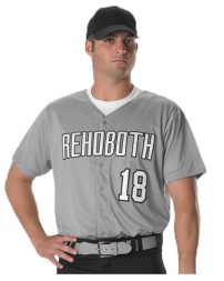 Alleson Athletic 52MBFJ Men's Full Button Lightweight Baseball Jersey – 5.8 oz. DURA-Light Mesh Cationic Polyester Six-Button Jersey | S–3XL