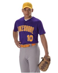 Alleson Athletic 52MBFJY Youth Full Button Lightweight Baseball Jersey – 100% DURA-Light Mesh Cationic Polyester Six-Button Jersey | Youth S–XL