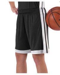 Alleson Athletic 538PW Women's Single Ply Basketball Shorts – 100% Microfiber Cationic Polyester Slim Fit Contrast Insert | XS–2XL