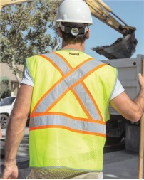 Kishigo 1576-1577 Unisex Premium Brilliant Series X Back Dual Compliant Vest – Unisex Safety Vest | S/M–4/5XL (dual sizes) | ANSI 107 Type R | CSA Z96 | Class 2 (dual USA/Canada compliant)