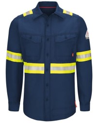 Bulwark QS40E Men's iQ Series® Endurance Enhanced-Vis FR Work Shirt – Westex G2™ 6.9 oz. with 2