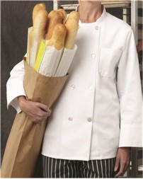 Chef Designs 0403T Eight Pearl Button Chef Coat Tall Sizes - 7 oz. 65/35 Poly/Cotton Twill Double-Breasted Chef Coat | LT-3XLT