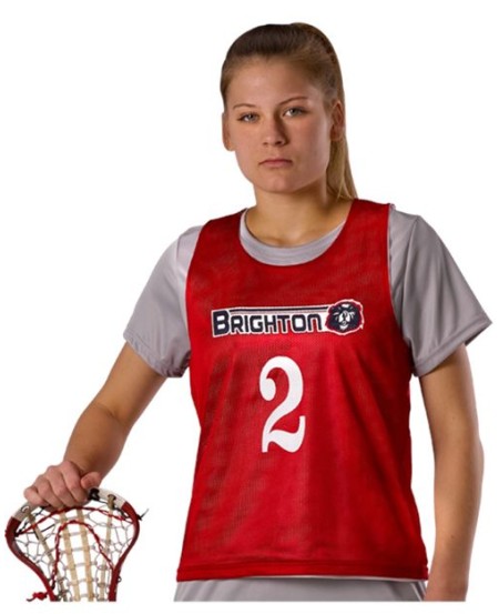 Alleson Athletic LP001W Women's Lacrosse Reversible Pinnie – 70-Denier Tricot Mesh Racerback Lacrosse Tank | XXS/XS–L/XL