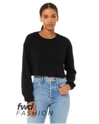 BELLA CANVAS 6501 Women's FWD Fashion Crop Long Sleeve Tee – 4.2 oz. 100% Airlume Cotton Women's Cropped Long-Sleeve Tee with Raw Hem | Dropped Shoulder