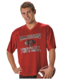 Alleson Athletic 703FJ Men's Fanwear Football Jersey – Full-Length Polyester Tricot Mesh V-Neck Jersey | S–3XL