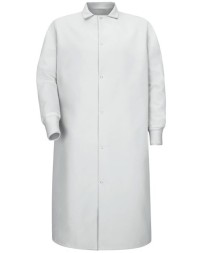 Red Kap KS60 Unisex Gripper-Front Pocketless Butcher Coat – 100% Spun Polyester, Knit Cuffs | 4 Colors