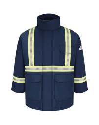 Bulwark JLPCL Men's Long Deluxe Parka Jacket with Reflective Trim – EXCEL FR ComforTouch 7 oz. Shell | CSA Reflective Tall/Long