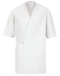 Red Kap WP18 Men's Collarless Poplin Butcher Wrap - 80/20 Poly/Cotton, 3/4 Sleeve Pocketless | 37