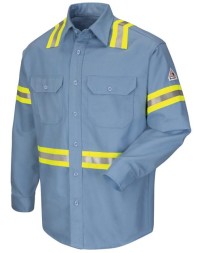 Bulwark SLDTT Men's Tall Enhanced Visibility FR Uniform Shirt – EXCEL FR ComforTouch 7 oz. | ATPV 8.6 CAT 2 Tall