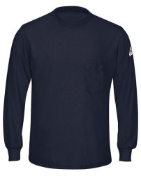 Bulwark SMT8T Men's Tall Lightweight FR Long Sleeve T-Shirt – 5 oz. 70/30 Modacrylic/Tencel™ | EBT 4.8 CAT 1 Tall