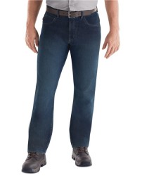 Red Kap PD90 Men's Dura-Kap Flex Work Jeans – 12.75 oz. 68/32 Cotton/Polyester Flex Denim, Modern Fit, Medium Wash