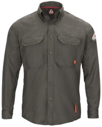 Bulwark QS50 Men's iQ Series® Comfort Woven Lightweight FR Shirt – 5.5 oz. 50/25/25 Aramid/Lyocell/Modacrylic | ATPV 8.5 CAT 2