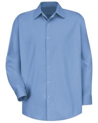 Red Kap SC16 Men's Long Sleeve Specialized Cotton Work Shirt – 5.25 oz. 100% Cotton, Stainless Steel Grippers, Pocketless