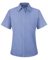 Red Kap SP25 Women's Short Sleeve Specialized Pocketless Work Shirt – 4.25 oz. 65/35, Gripper, Food Processing