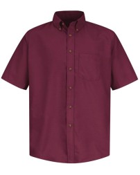 Red Kap SP80T Men's Tall Poplin Short Sleeve Dress Shirt – 4.25 oz. 65/35 Touchtex, Wood-Tone | Tall Sizes