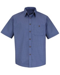 Red Kap SP84T Men's Tall Mini-Plaid Uniform Short Sleeve Shirt – 3.5 oz. 65/35 Poplin | Tall Sizes