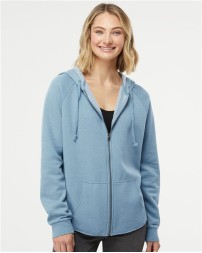 Independent Trading Co. PRM2500Z Women’s California Wave Wash Full-Zip Hooded Sweatshirt – 7 oz. Women’s Full-zip hoodie | XS–2XL