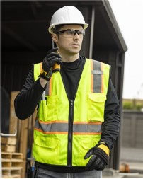 Kishigo 1580-1581 Unisex 6 Pocket Contrast Class 2 Vest – Unisex Safety Vest | S/M–4/5XL (dual sizes) | ANSI/ISEA 107-2015/2020 Type R Class 2