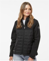 DRI DUCK 9415 Women’s Vista Soft Shell Puffer Jacket – 90/10 Polyester/Spandex Bonded Softshell | 3 oz. Channel-Quilted Polyfill | Three-Piece Scuba Hood