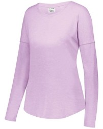 Augusta Sportswear 3077 Women's Lux Triblend Long Sleeve T-Shirt – 3.8 oz. 50/38/12 Poly/Cotton/Rayon Scoop Neck | XS–3XL