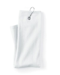 Carmel Towel Company C162523TGH Trifold Golf Towel with Grommet – 100% Cotton Velour | Dobby Hemmed | Trifold Hook | 16